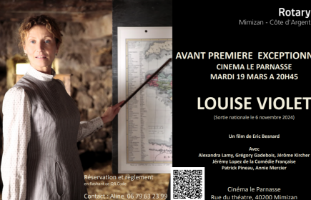 Avant première du film Louise Violet - Espoir en tête, le 19 Mars 2024 au Parnasse à Mimizan.